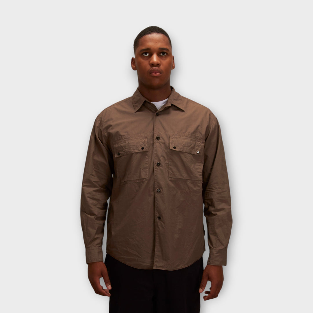 Stone Island 12505 Button Overshirt In Brown