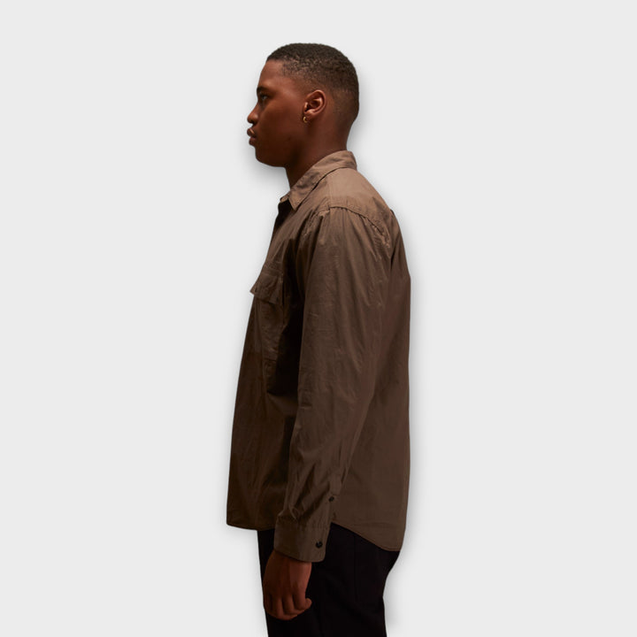 Stone Island 12505 Button Overshirt In Brown