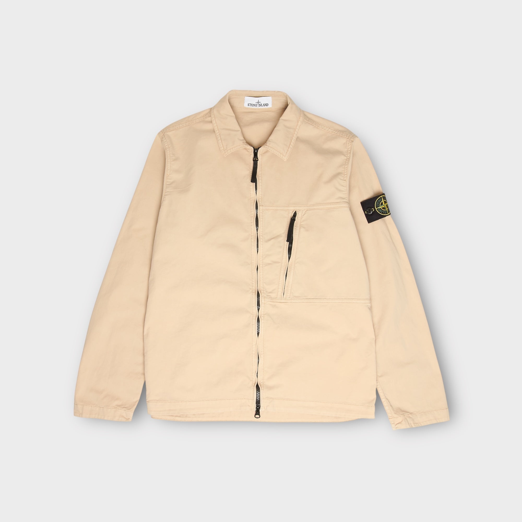 Stone Island Cotton Overshirt In Sand – Le-fix.com