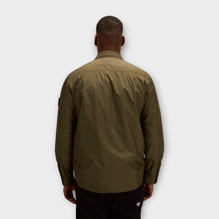 Stone Island Q0123 Garment Dyed Crinkle Reps Jacket In Green