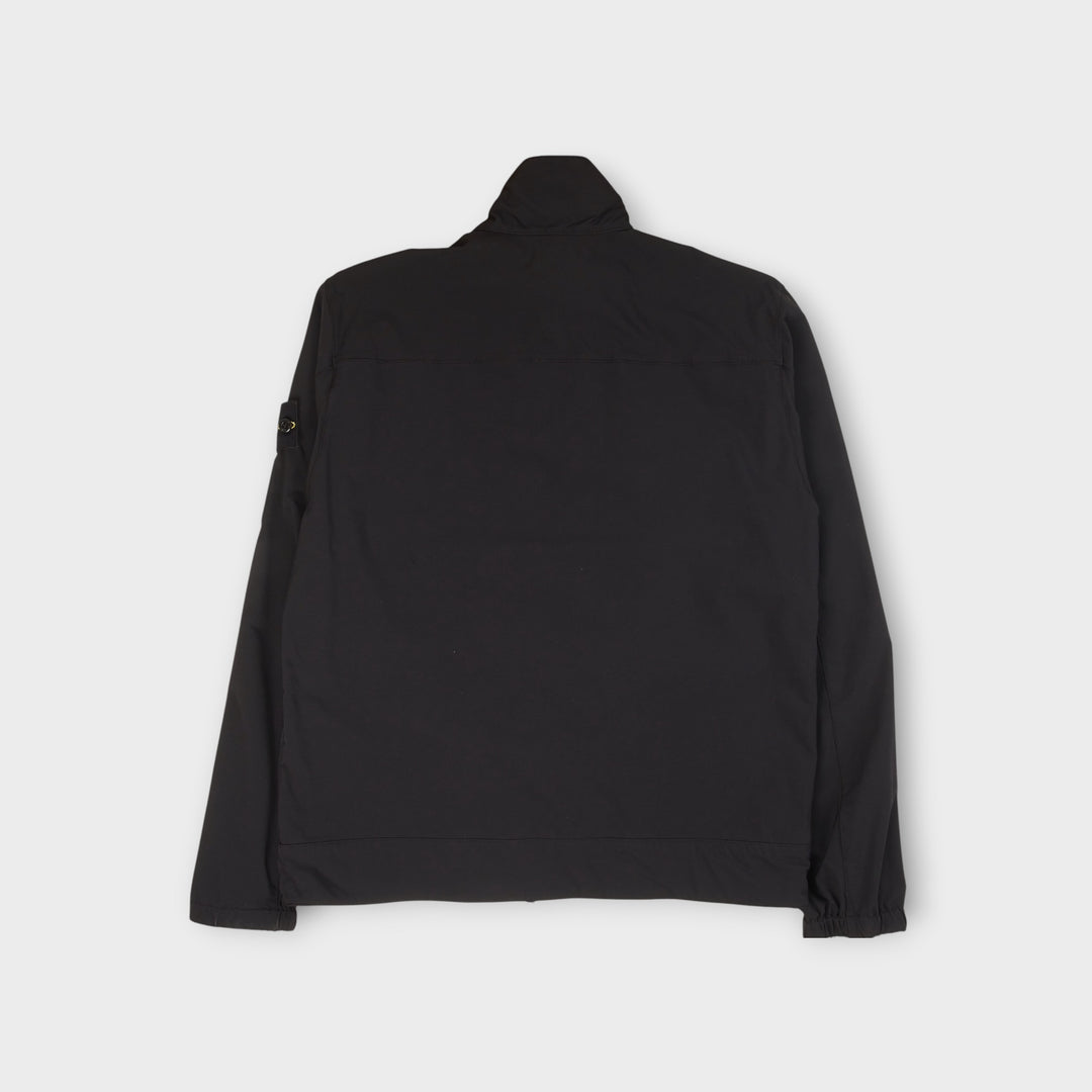 Navy Stone Island tech fleece overshirt med zip og badge på ærmet