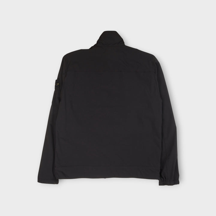Navy Stone Island tech fleece overshirt med zip og badge på ærmet