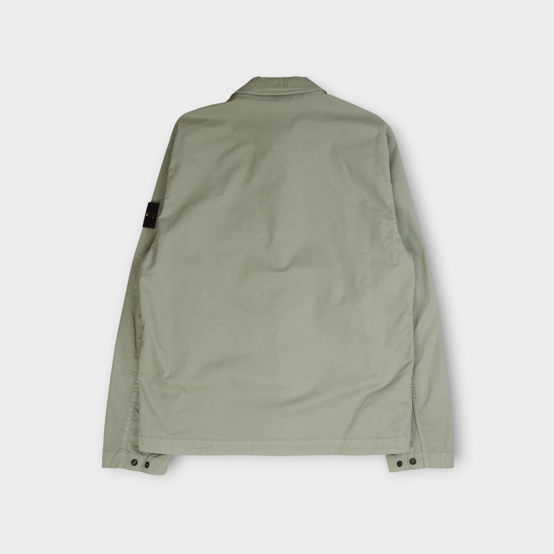 Mint grøn Stone Island overshirt i økologisk bomuld med clean design