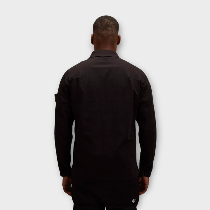 Stone Island 12808 Cotton Zip Overshirt I Sort