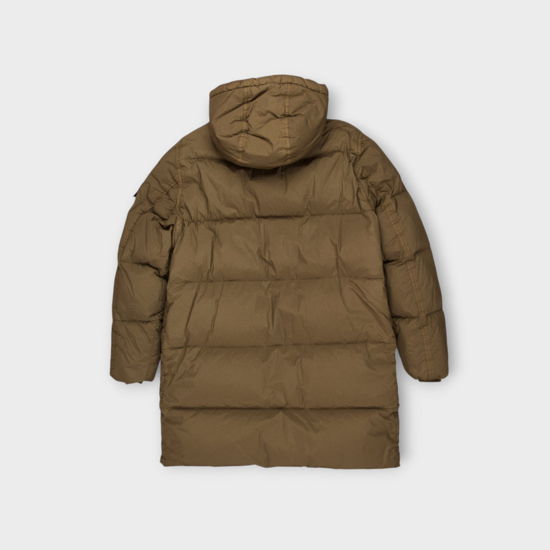 Stone Island Garment Dyed Crinkle Reps New Down Jacket Long