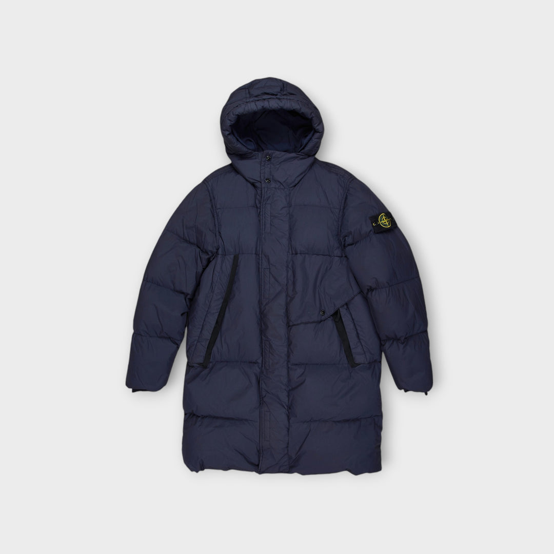 Stone Island Garment Dyed Crinkle Reps New Down Jacket Long