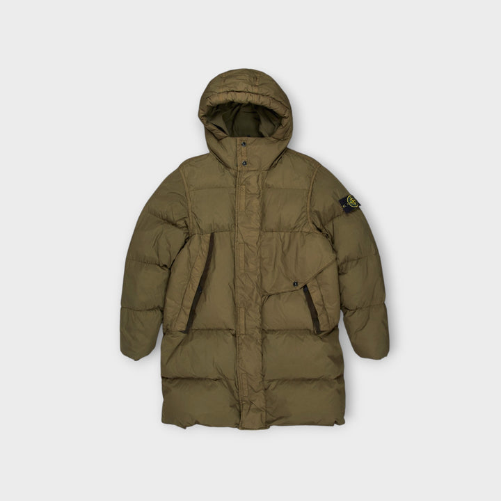 Stone Island Garment Dyed Crinkle Reps New Down Jacket Long