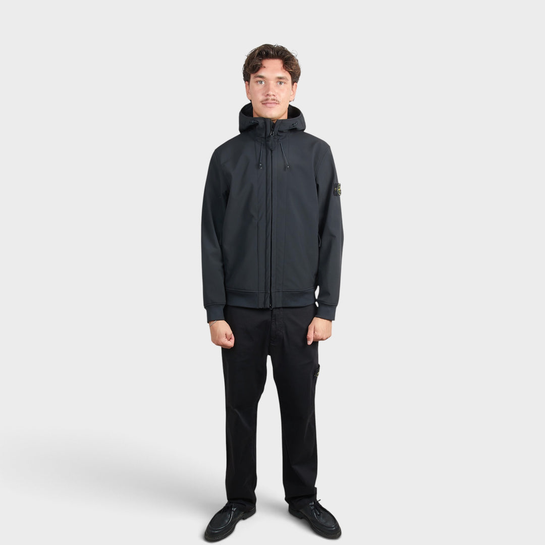 Stone Island Soft Shell-R E.Dye Technology Jakke i Sort