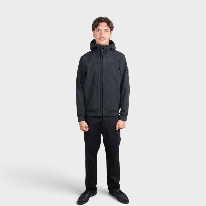 Stone Island Soft Shell-R E.Dye Technology Jakke i Sort