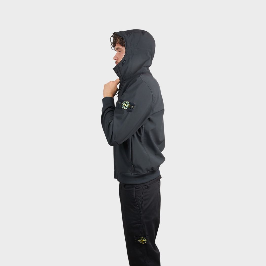 Stone Island Soft Shell-R E.Dye Technology Jakke i Sort