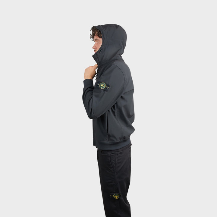 Stone Island Soft Shell-R E.Dye Technology Jakke i Sort