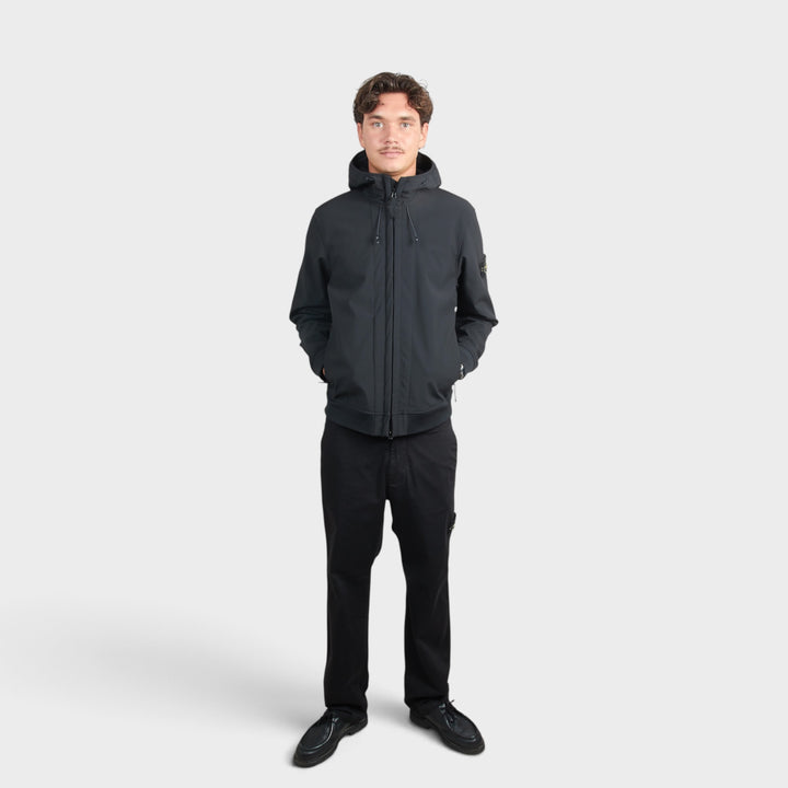 Stone Island Soft Shell-R E.Dye Technology Jakke i Sort