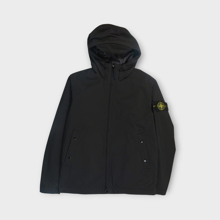 Stone Island Soft Shell-R E.Dye Technology jakke i sort