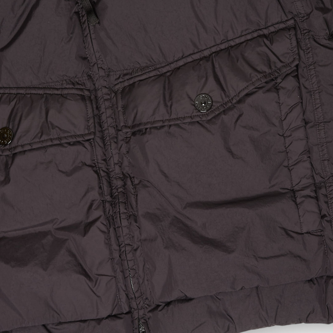 Stone Island teknisk dunjakke med lynlås og hætte