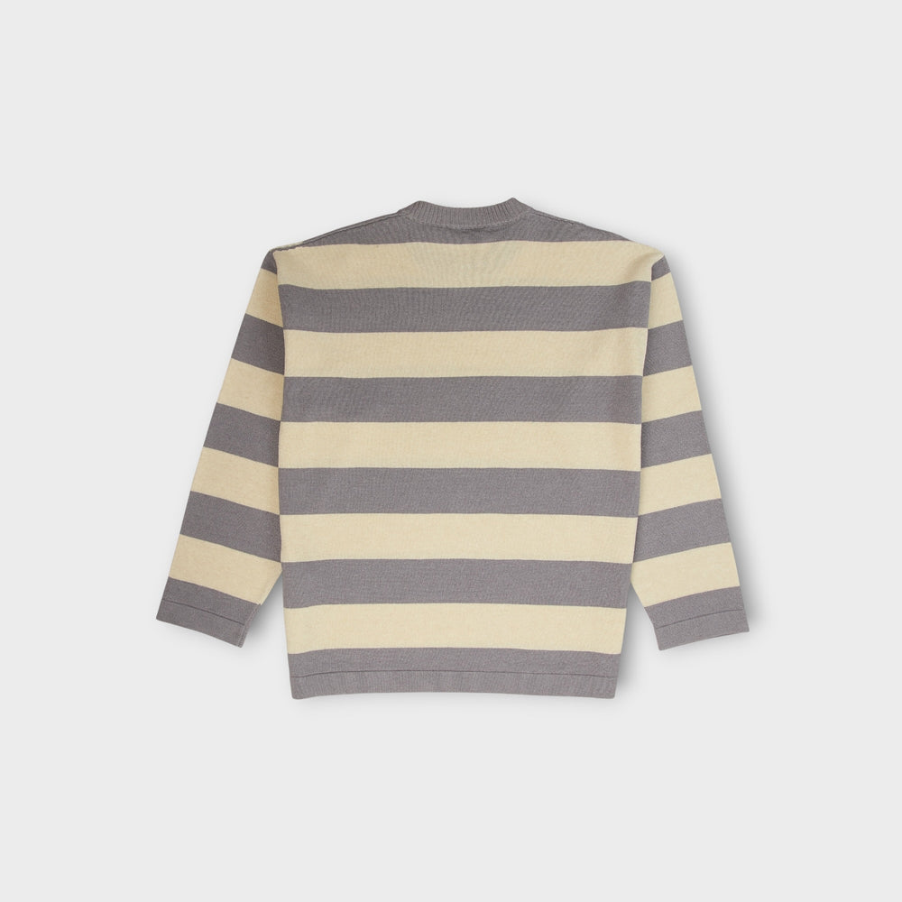 Stone Island stribet strik i ivory melange