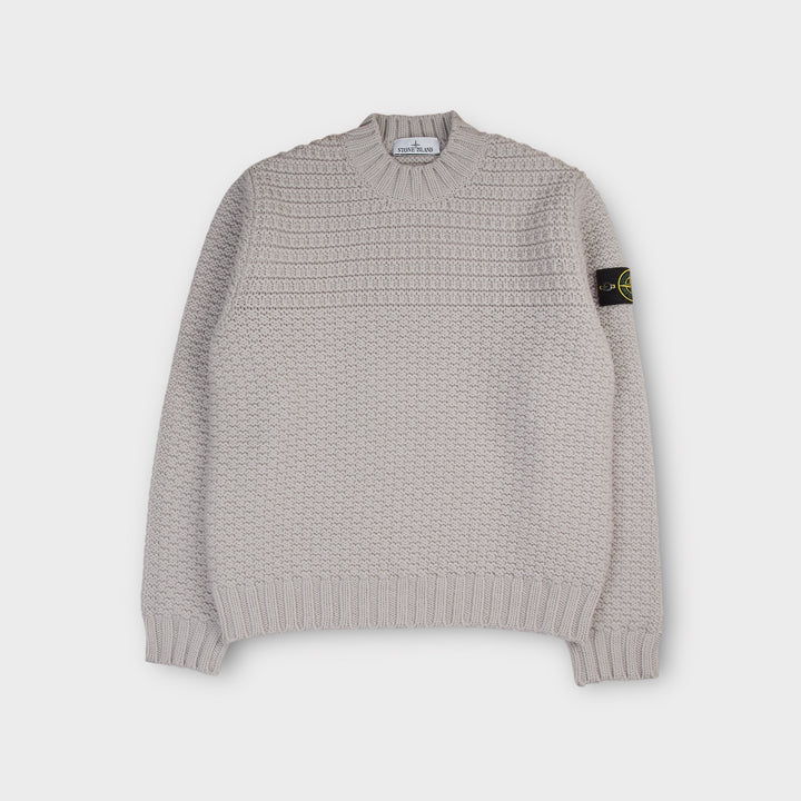 Stone Island striktrøje i grå uld til herrer