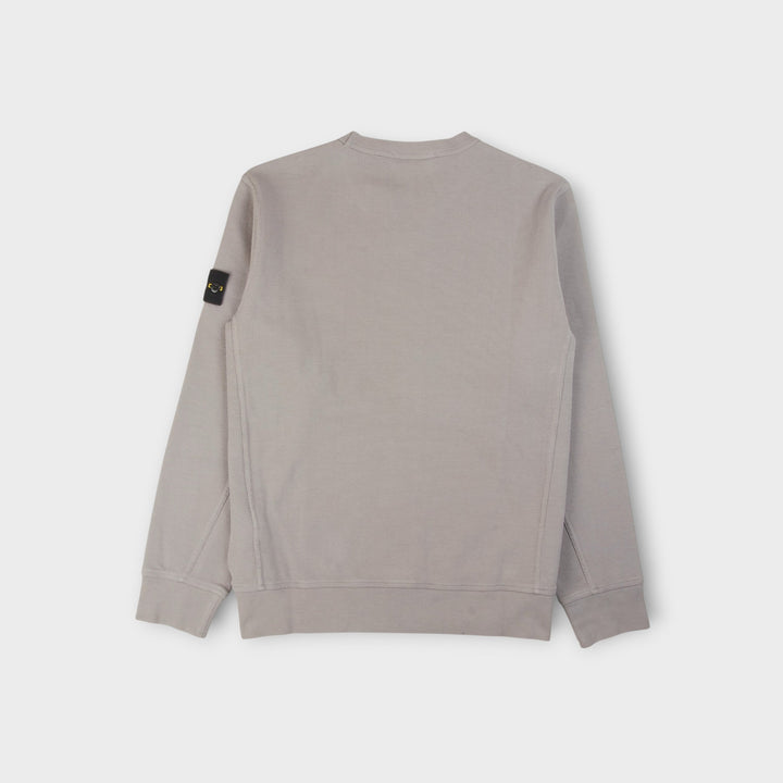 Stone Island grå stribet sweatshirt med Compass Badge.