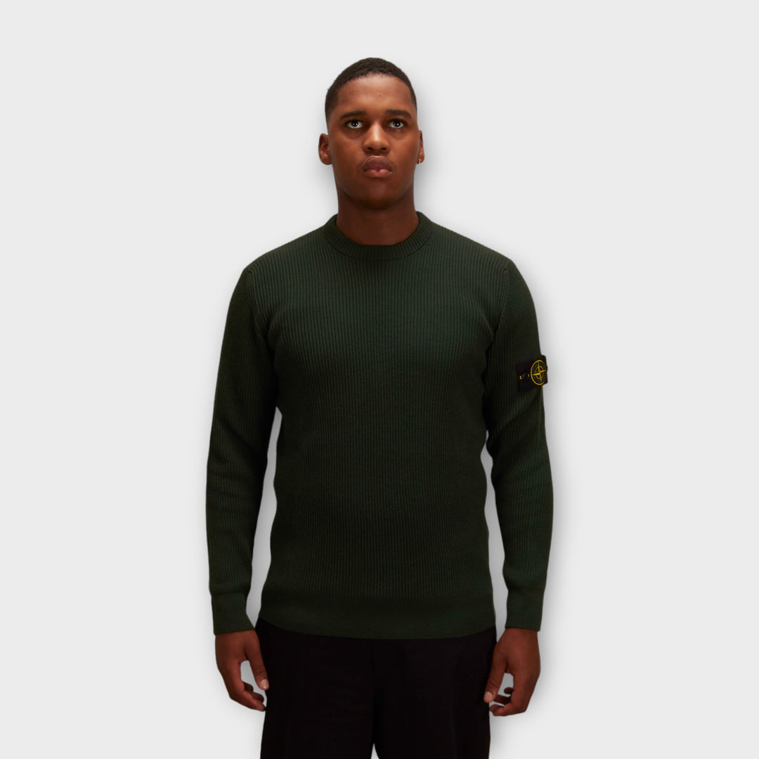 Stone Island 553C2 Rib Knit In Green