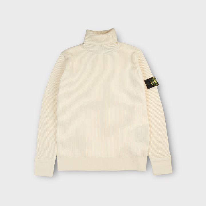 Stone Island turtleneck striktrøje i off white til herrer
