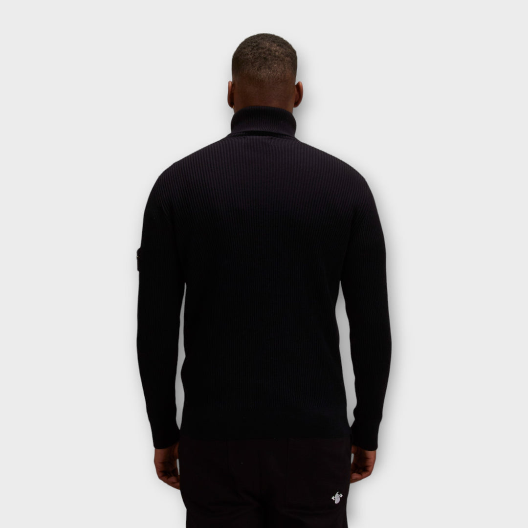 Stone Island 552C2 Rib Knit Turtleneck In Navy