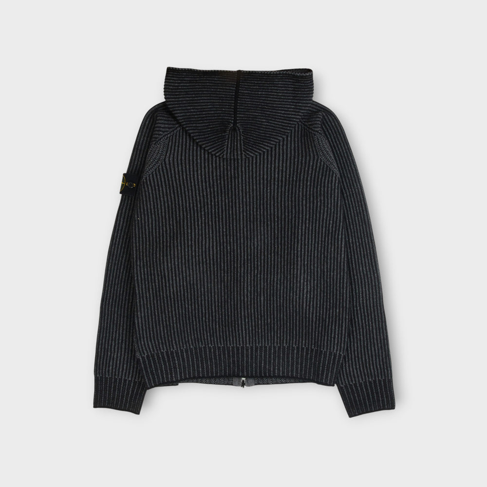 Stone Island Two-Tone Vanise Cashmere Zip Hoodie i Sort