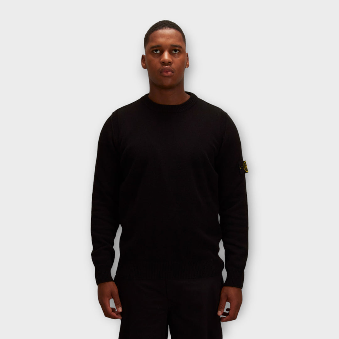 Stone Island 508A3 Wool Crewneck Knit I Sort