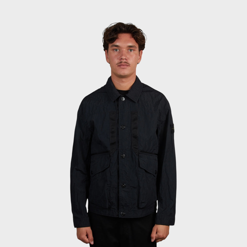 Stone Island Warp Rib Nylon-TC Jakke i Sort