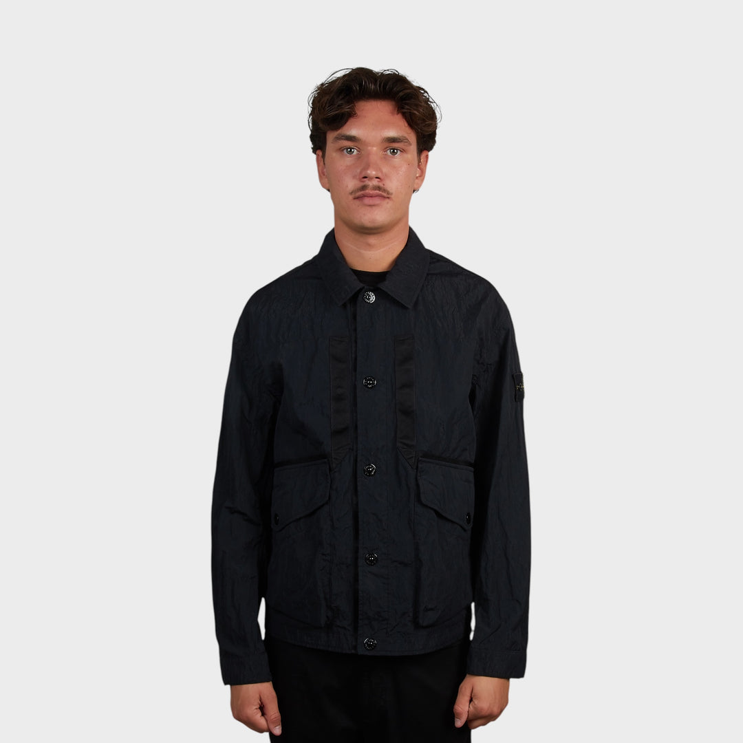 Stone Island Warp Rib Nylon-TC Jakke i Sort