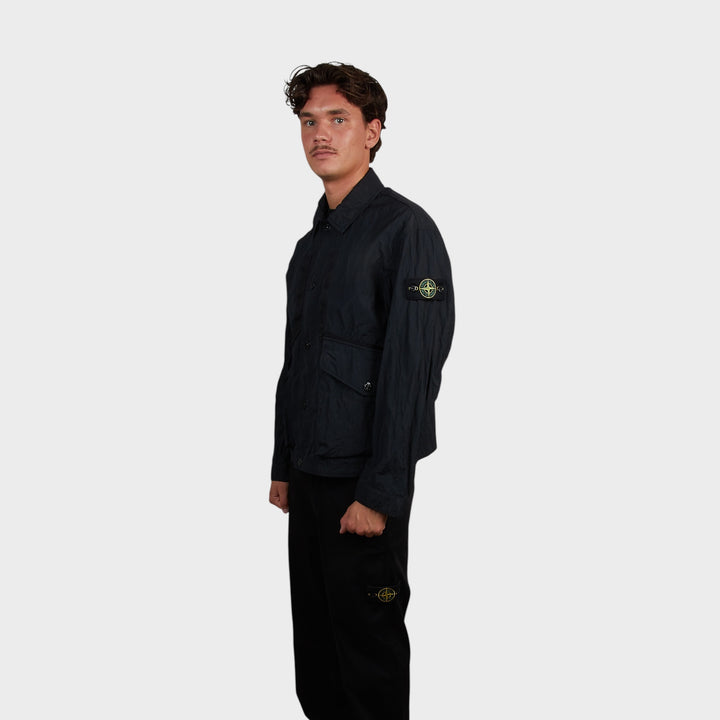 Stone Island Warp Rib Nylon-TC Jakke i Sort