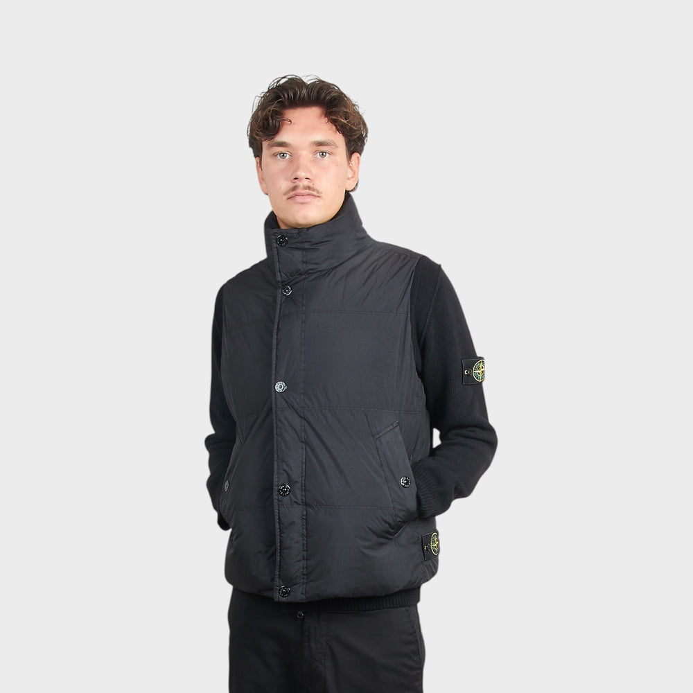 Stone Island Wind-Resistant Crinkle Reps Nylon Vest i Sort