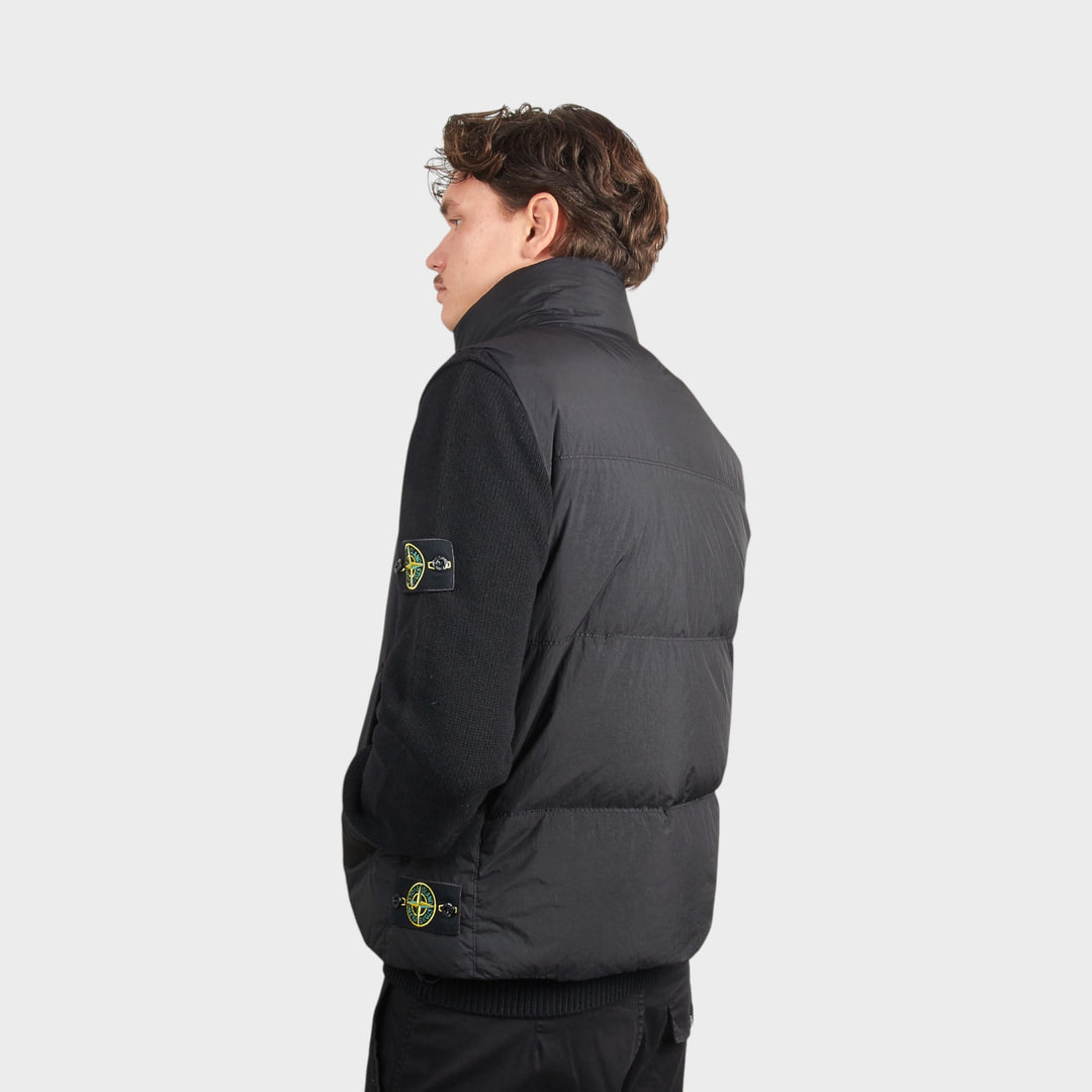 Stone Island Wind-Resistant Crinkle Reps Nylon Vest i Sort
