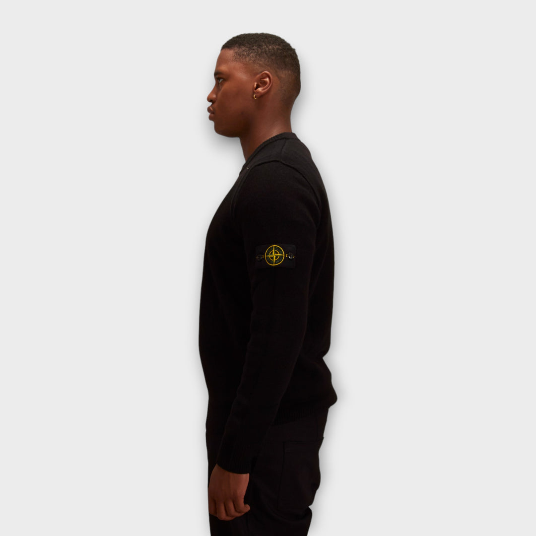 Stone Island 508A3 Wool Crewneck Knit I Sort