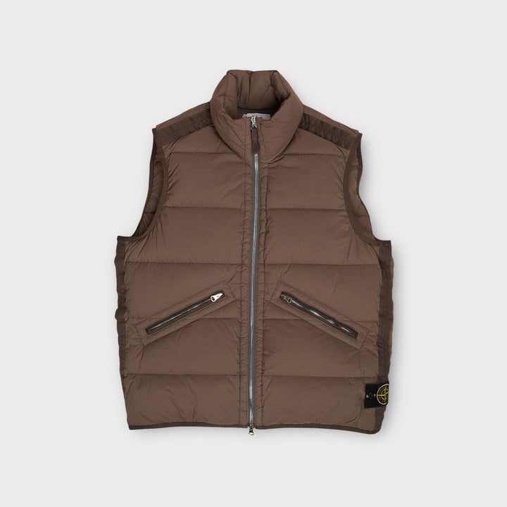 Stone Island G0828 Seamless Tunnyl Nylon Down-tc Vest In Brown