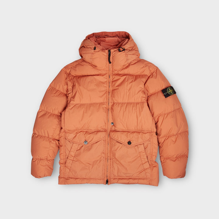 Stone Island 40723 Garment Dyed Crinkle Reps R-New Down In Orange