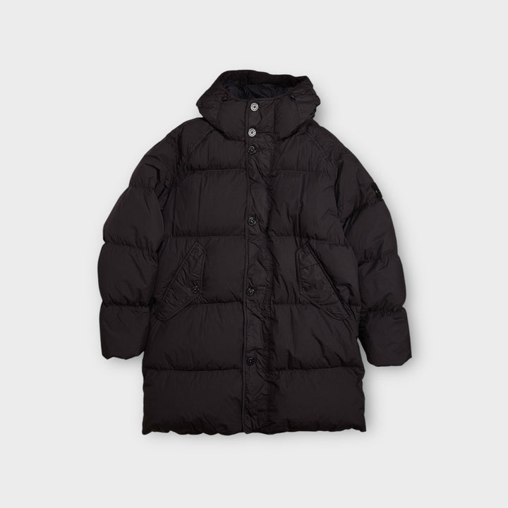 Stone Island 70123 Garment Dyed Crinkle Reps Down Jakke I Sort