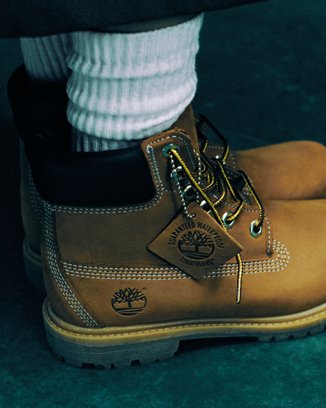 Close-up af Timberland 6 Inch Premium Wheat Yellow Boots