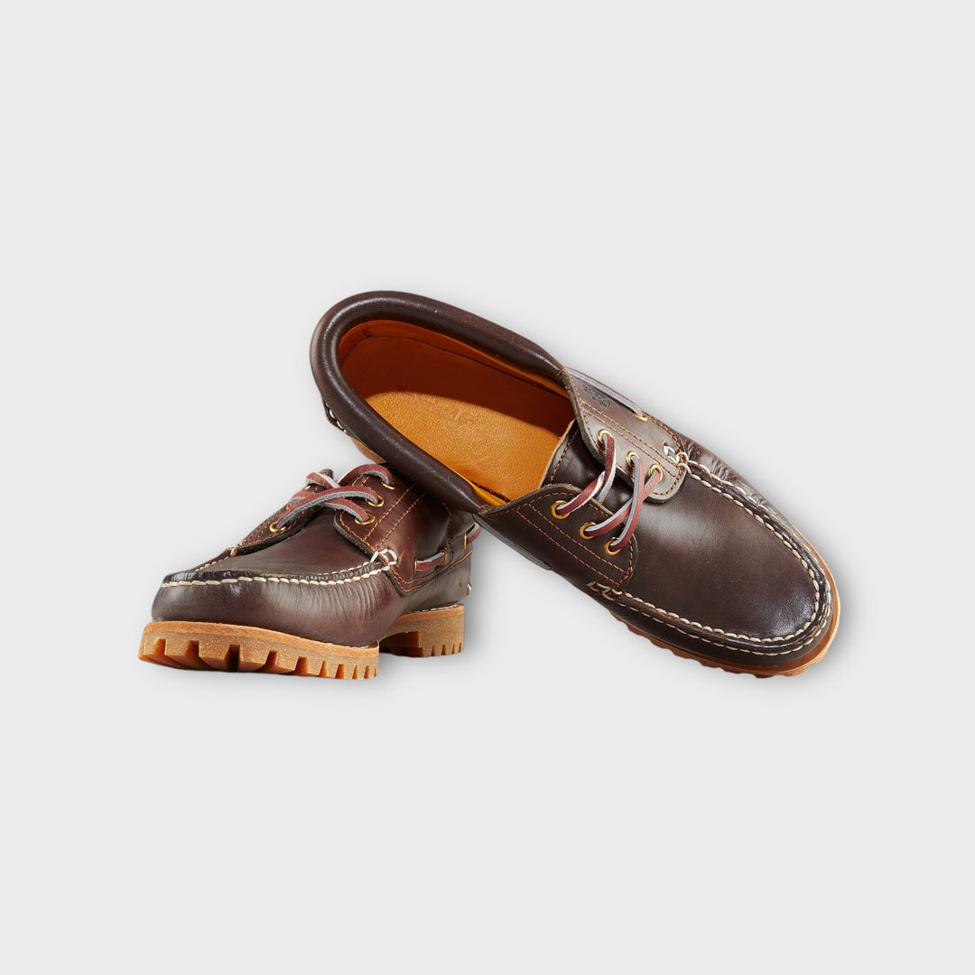 Timberland Noreen 3-Eye Lug sejlersko smal i brun set forfra