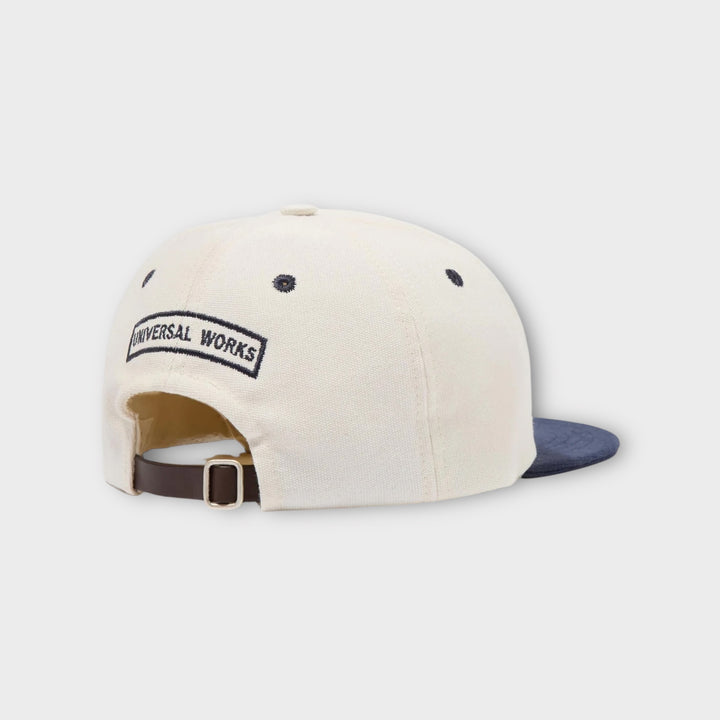 Detalje af Universal Works Canvas Baseball Hat i Ecru/Navy