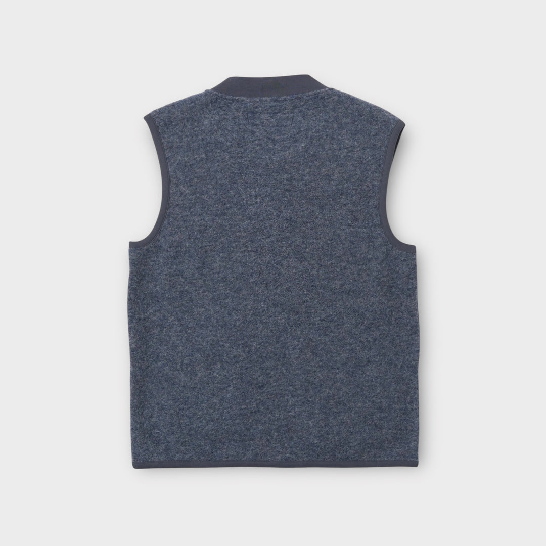 Detalje af Universal Works Wool Fleece Vest i State Blue