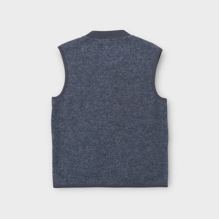 Detalje af Universal Works Wool Fleece Vest i State Blue