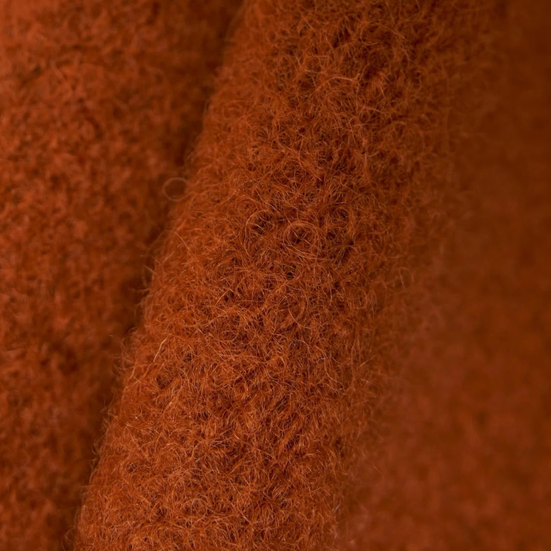 Tekstur og materiale på Wool Fleece Cardigan i Rust