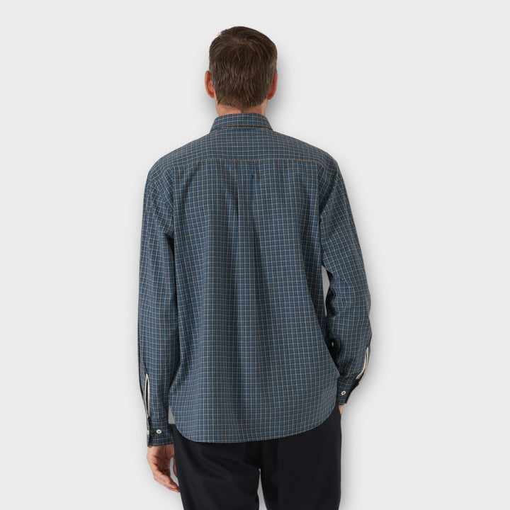 Detalje af Universal Works Shiro Check skjorte i Blå