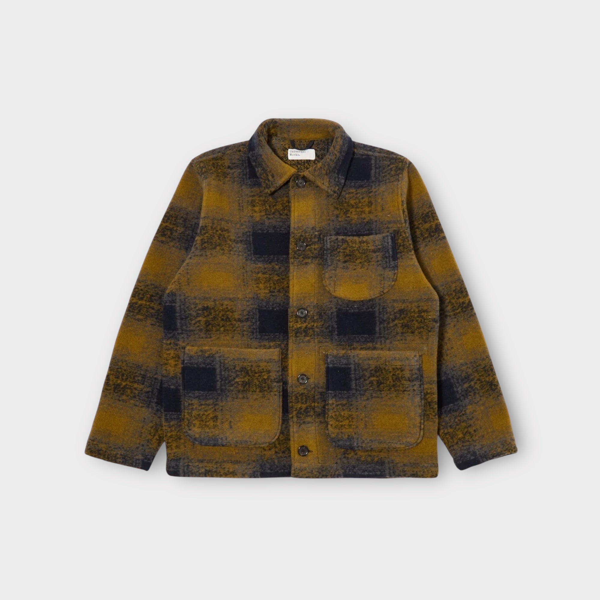 Universal Works Techno Melton Field Jacket In Navy Check – Le-fix.com