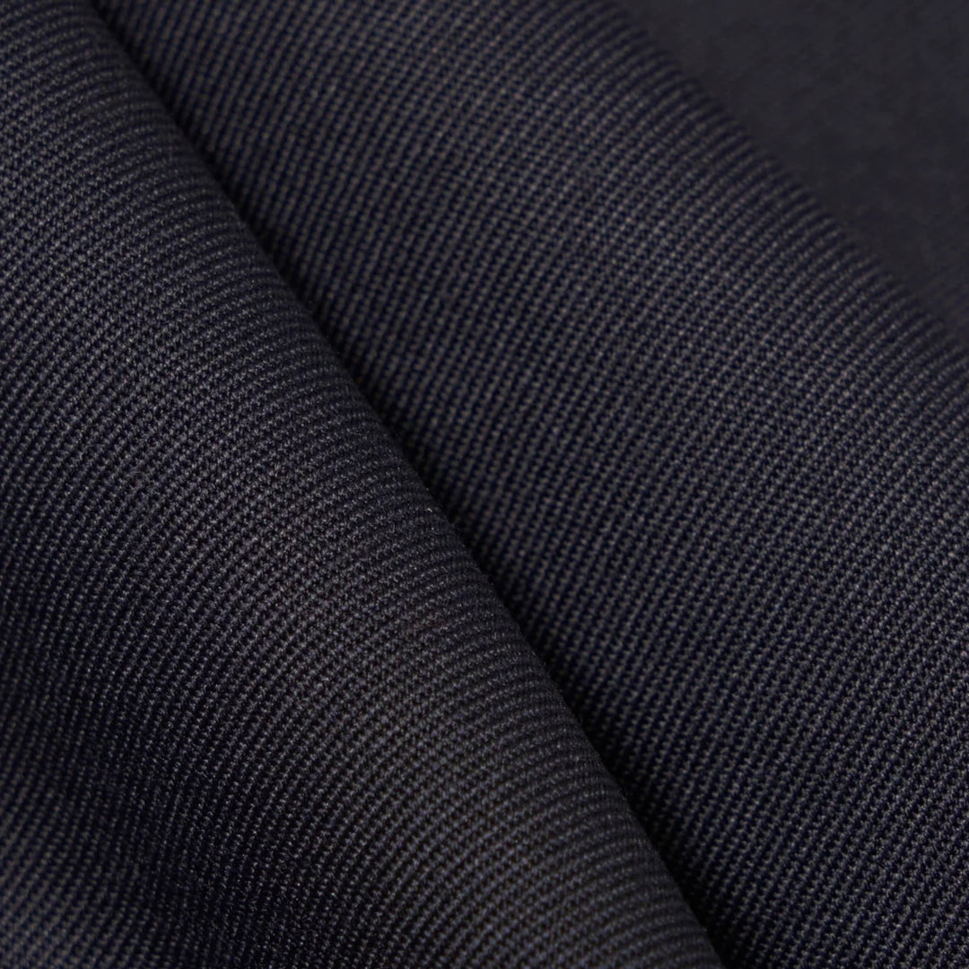 Løse navy bukser med tapering og baglommer loose fit