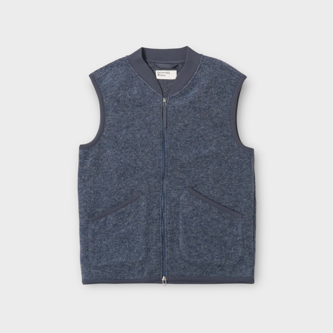 Universal Works Wool Fleece Vest I State Blue –