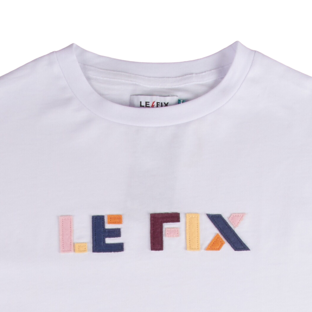 Le Fix Stencil Terry Box T-shirt I Hvid