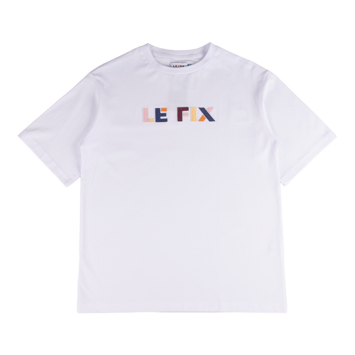 Le Fix Stencil Terry Box T-shirt I Hvid